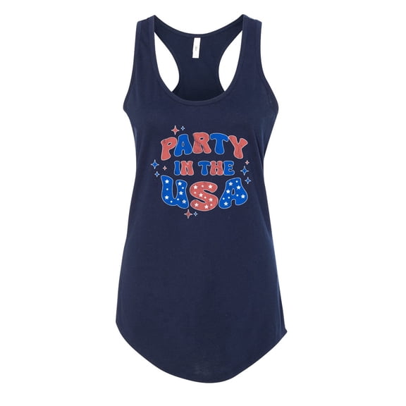 Wild Bobby Party in the USA Women Racerback Tank Top