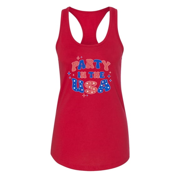Wild Bobby Party in the USA Women Racerback Tank Top