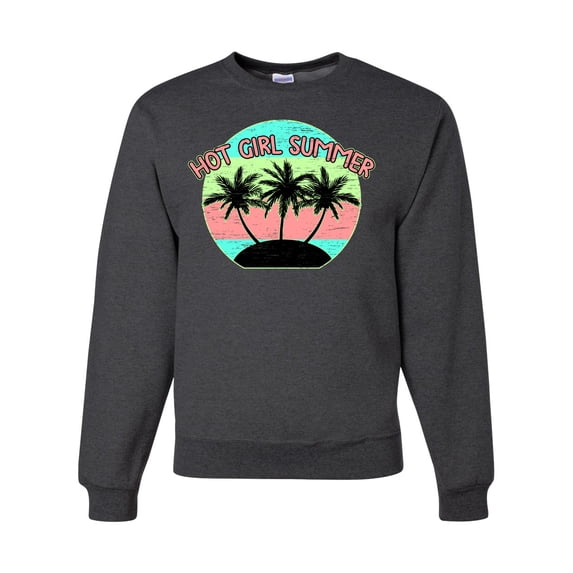 Wild Bobby, Pastel Color Hot Girl Summer, Streetwear, Unisex Crewneck Graphic Sweatshirt, Heather Black, Large