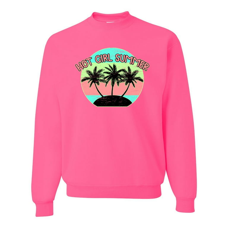 Wild Bobby Pastel Color Hot Girl Summer Streetwear Unisex Crewneck Graphic Sweatshirt Neon Pink 3X Large
