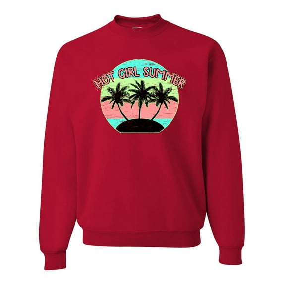 Wild Bobby, Pastel Color Hot Girl Summer, Streetwear, Unisex Crewneck Graphic Sweatshirt, Red, Small