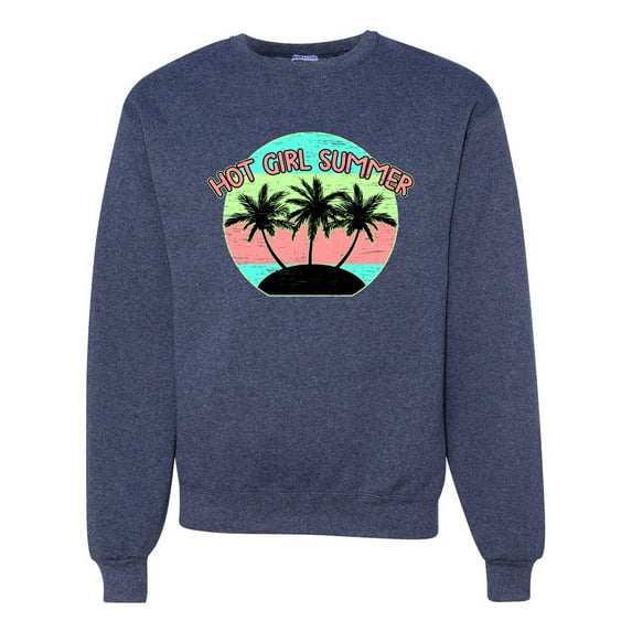 Wild Bobby, Pastel Color Hot Girl Summer, Streetwear, Unisex Crewneck Graphic Sweatshirt, Vintage Heather Navy, X-Large