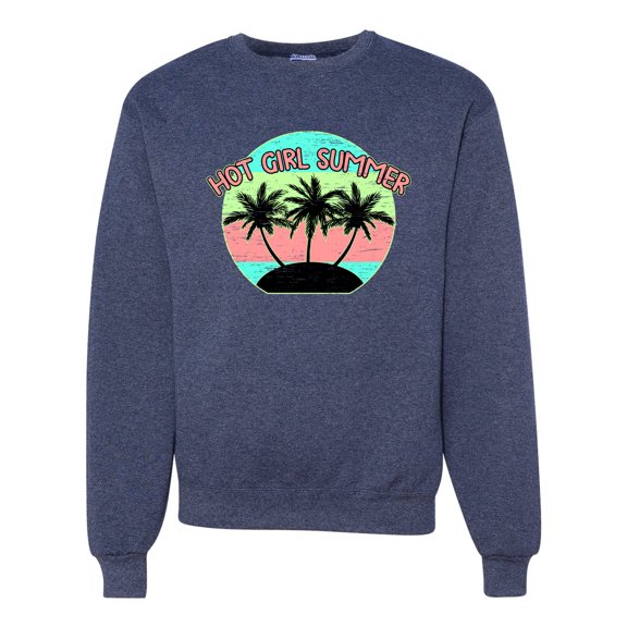 Wild Bobby, Pastel Color Hot Girl Summer, Streetwear, Unisex Crewneck Graphic Sweatshirt, Vintage Heather Navy, X-Large