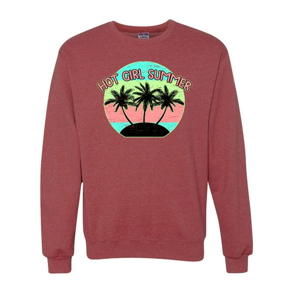 Wild Bobby, Pastel Color Hot Girl Summer, Streetwear, Unisex Crewneck Graphic Sweatshirt, Vintage Heather Red, 3X-Large