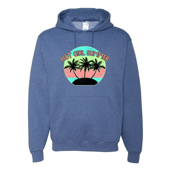 Wild Bobby, Pastel Color Hot Girl Summer, Streetwear, Unisex Graphic Hoodie Sweatshirt, Vintage Heather Blue, X-Large