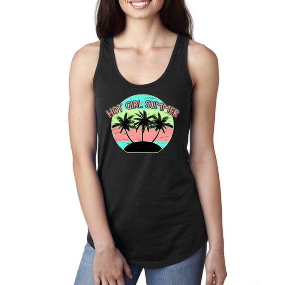 Wild Bobby, Pastel Color Hot Girl Summer, Streetwear, Women Racerback Tank Top, Black, Small