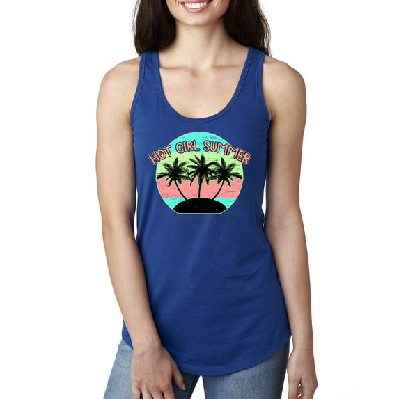 Wild Bobby, Pastel Color Hot Girl Summer, Streetwear, Women Racerback Tank Top, Royal, X-Large