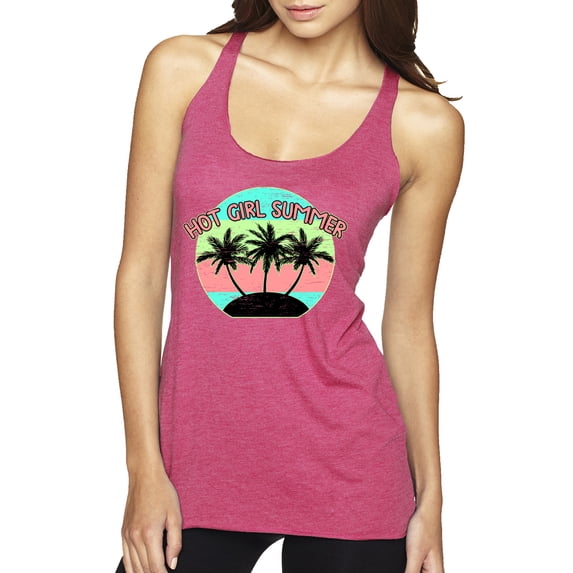 Wild Bobby, Pastel Color Hot Girl Summer, Streetwear, Women Tri-Blend Racerback Tank Top, Vintage Pink, X-Large