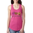 thumbnail image 1 of Wild Bobby, Peace Love Baseball Sports Ladies Racerback Tank Top, Raspberry, Small, 1 of 5