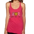 thumbnail image 1 of Wild Bobby, Peace Love Breast Cancer Awareness Breast Cancer Awareness Tri-Blend Racerback Tank Top, Shocking Pink, X-Large, 1 of 5