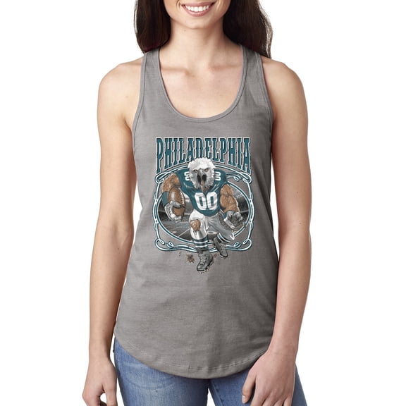 Wild Bobby, Philadelphia Fan | PHI Fantasy Football ,Sports, Ladies Racerback Tank Top, Heather Grey, X-Large