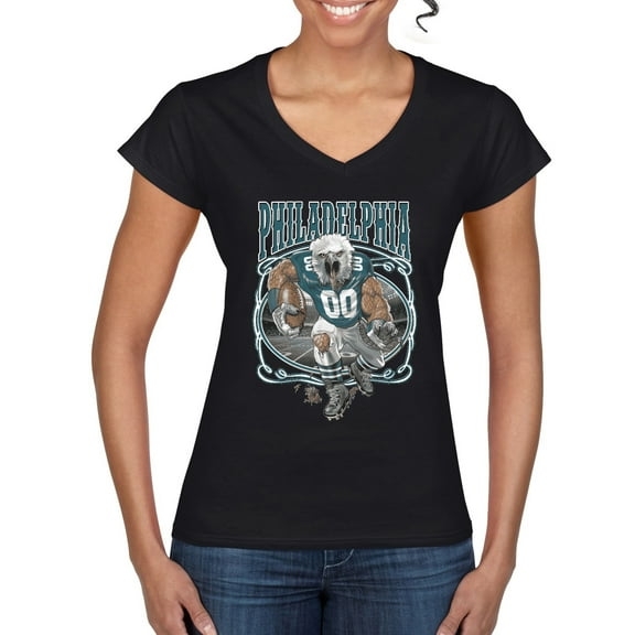 Wild Bobby, Philadelphia Fan | PHI Fantasy Football ,Sports, Women Standard V-Neck Tee, Black, Small