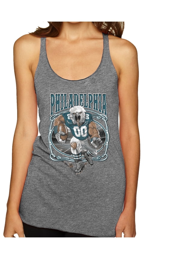 , Philadelphia Fan | PHI Fantasy Football ,Sports, Women Tri-Blend Racerback Tank Top, Premium Heather, Small