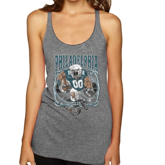 Wild Bobby, Philadelphia Fan | PHI Fantasy Football ,Sports, Women Tri-Blend Racerback Tank Top, Premium Heather, X-Large