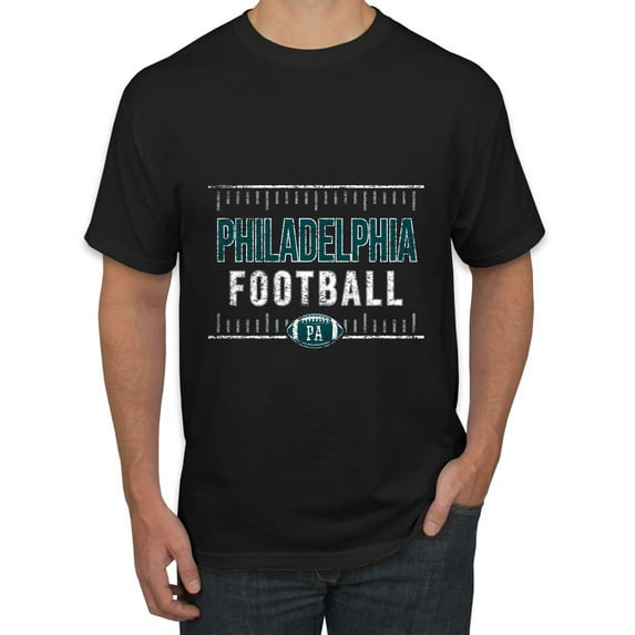 Wild Bobby, Philadelphia PHI Hometown City Football Fan Pride Sports Men's Graphic T-Shirt, Black, 2XL