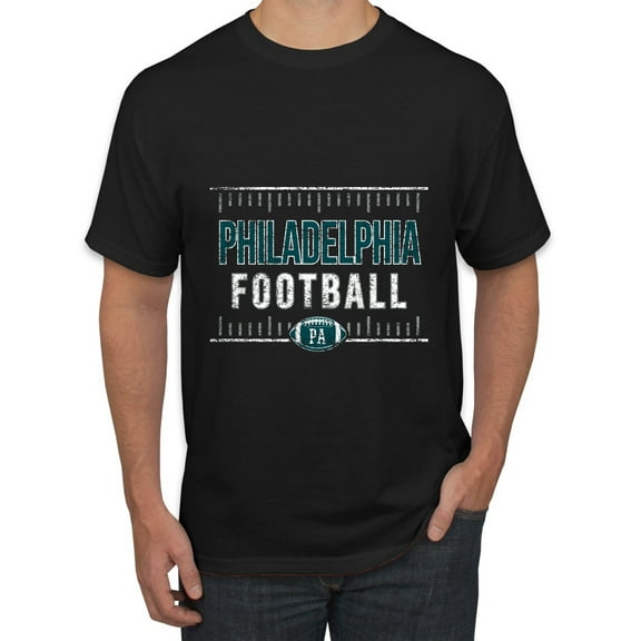 Wild Bobby, Philadelphia PHI Hometown City Football Fan Pride Sports Men's Graphic T-Shirt, Black, Large