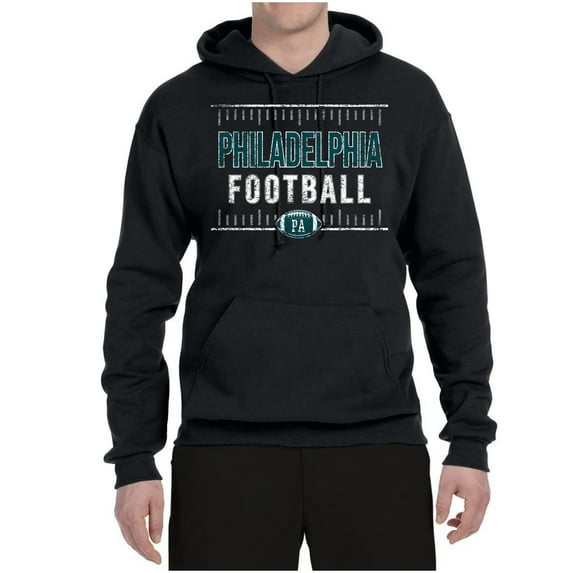 Wild Bobby, Philadelphia PHI Hometown City Football Fan Pride Sports Unisex Graphic Hoodie Sweatshirt, Black, 3XL