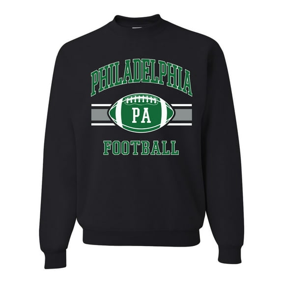 Wild Bobby Philly PA Football Classic Retro Stripe Logo Kelly Green Unisex Crewneck Sweatshirt