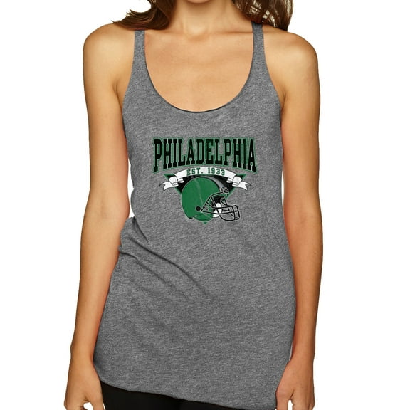 Wild Bobby Philly PA Football Est 1933 Classic Retro Helmet Logo Women Tri-Blend Racerback Tank Top