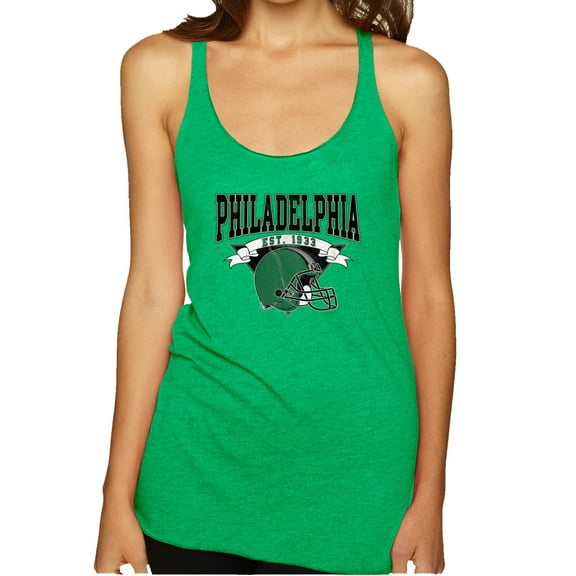 Wild Bobby Philly PA Football Est 1933 Classic Retro Helmet Logo Women Tri-Blend Racerback Tank Top