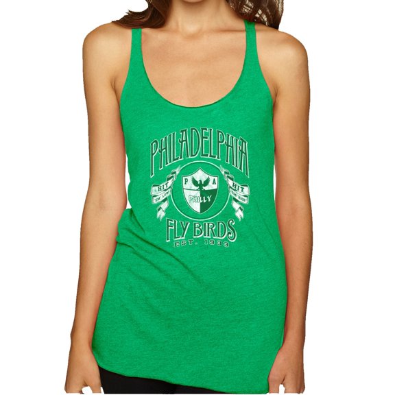 Wild Bobby Philly PA Football Fly Birds Est 1933 Classic Logo Green, Hit Em Low Hit Em High, Phila Foot Ball Championship 2025 Merchandise for Men Women Women Tri-Blend Racerback Tank Top