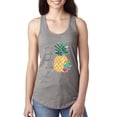 thumbnail image 1 of Wild Bobby, Pineapple Stand Tall Wear Crown And Stay Sweet Inside Arty Inspirational Pop Culture Ladies Racerback Tank Top, Heather Grey, Small, 1 of 3