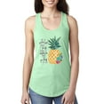 thumbnail image 1 of Wild Bobby, Pineapple Stand Tall Wear Crown And Stay Sweet Inside Arty Inspirational Pop Culture Ladies Racerback Tank Top, Mint, Small, 1 of 3