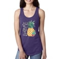 thumbnail image 1 of Wild Bobby, Pineapple Stand Tall Wear Crown And Stay Sweet Inside Arty Inspirational Pop Culture Ladies Racerback Tank Top, Purple Rush, X-Large, 1 of 3