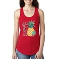 thumbnail image 1 of Wild Bobby, Pineapple Stand Tall Wear Crown And Stay Sweet Inside Arty Inspirational Pop Culture Ladies Racerback Tank Top, Red, X-Large, 1 of 3