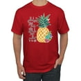 thumbnail image 1 of Wild Bobby, Pineapple Stand Tall Wear Crown And Stay Sweet Inside Arty Inspirational Pop Culture Men's Graphic T-Shirt, Red, Small, 1 of 3