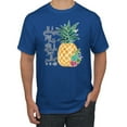thumbnail image 1 of Wild Bobby, Pineapple Stand Tall Wear Crown And Stay Sweet Inside Arty Inspirational Pop Culture Men's Graphic T-Shirt, Royal, 4XL, 1 of 3