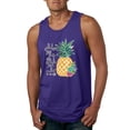thumbnail image 1 of Wild Bobby, Pineapple Stand Tall Wear Crown And Stay Sweet Inside Arty Inspirational Pop Culture Mens Graphic Tank Top, Purple, 2XL, 1 of 3