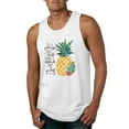 thumbnail image 1 of Wild Bobby, Pineapple Stand Tall Wear Crown And Stay Sweet Inside Arty Inspirational Pop Culture Mens Graphic Tank Top, White, Large, 1 of 3