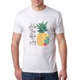 thumbnail image 1 of Wild Bobby, Pineapple Stand Tall Wear Crown And Stay Sweet Inside Arty Inspirational Pop Culture Mens Premium Tri Blend T-Shirt, Heather White, 2XL, 1 of 3