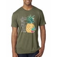 thumbnail image 1 of Wild Bobby, Pineapple Stand Tall Wear Crown And Stay Sweet Inside Arty Inspirational Pop Culture Mens Premium Tri Blend T-Shirt, Military Green, Large, 1 of 3