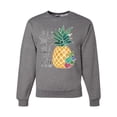 thumbnail image 1 of Wild Bobby, Pineapple Stand Tall Wear Crown And Stay Sweet Inside Arty Inspirational Pop Culture Unisex Crewneck Graphic Sweatshirt, Heather Grey, Medium, 1 of 3
