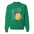 thumbnail image 1 of Wild Bobby, Pineapple Stand Tall Wear Crown And Stay Sweet Inside Arty Inspirational Pop Culture Unisex Crewneck Graphic Sweatshirt, Kelly, 5XL, 1 of 3