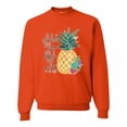 thumbnail image 1 of Wild Bobby, Pineapple Stand Tall Wear Crown And Stay Sweet Inside Arty Inspirational Pop Culture Unisex Crewneck Graphic Sweatshirt, Orange, 3XL, 1 of 3