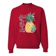 thumbnail image 1 of Wild Bobby, Pineapple Stand Tall Wear Crown And Stay Sweet Inside Arty Inspirational Pop Culture Unisex Crewneck Graphic Sweatshirt, Red, 4XL, 1 of 3