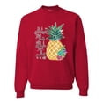 thumbnail image 1 of Wild Bobby, Pineapple Stand Tall Wear Crown And Stay Sweet Inside Arty Inspirational Pop Culture Unisex Crewneck Graphic Sweatshirt, Red, Small, 1 of 3