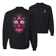 thumbnail image 1 of Wild Bobby Pink Breast Cancer Sugar Skull Breast Cancer Awareness Front and Back Unisex Crewneck Sweatshirt, Black, Small, 1 of 5