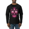 thumbnail image 1 of Wild Bobby Pink Breast Cancer Sugar Skull Breast Cancer Awareness Men Long Sleeve Shirt, Black, Small, 1 of 6