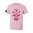 thumbnail image 1 of Wild Bobby Pink Breast Cancer Sugar Skull US Flag Breast Cancer Awareness Men Tee, Light Pink, 3X-Large, 1 of 5