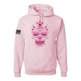 thumbnail image 1 of Wild Bobby Pink Breast Cancer Sugar Skull US Flag Breast Cancer Awareness Unisex Hoodie Sweatshirt, Light Pink, XX-Large, 1 of 5