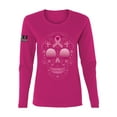 thumbnail image 1 of Wild Bobby Pink Breast Cancer Sugar Skull US Flag Breast Cancer Awareness Women Graphic Long Sleeve Tee, Fuschia, Small, 1 of 5