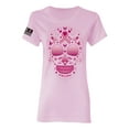 thumbnail image 1 of Wild Bobby Pink Breast Cancer Sugar Skull US Flag Breast Cancer Awareness Women Graphic Tee, Light Pink, Large, 1 of 5