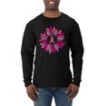 thumbnail image 1 of Wild Bobby Pink Cheetah Print Breast Cancer Carnation Flower Breast Cancer Awareness Men Long Sleeve Shirt, Black, XX-Large, 1 of 6