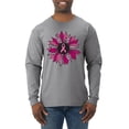 thumbnail image 1 of Wild Bobby Pink Cheetah Print Breast Cancer Carnation Flower Breast Cancer Awareness Men Long Sleeve Shirt, Heather Grey, Large, 1 of 6