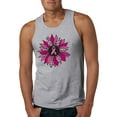 thumbnail image 1 of Wild Bobby Pink Cheetah Print Breast Cancer Carnation Flower Breast Cancer Awareness Men Tank Top, Heather Grey, 3X-Large, 1 of 6