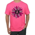 thumbnail image 1 of Wild Bobby Pink Cheetah Print Breast Cancer Carnation Flower Breast Cancer Awareness Men Tee, Neon Pink, 5X-Large, 1 of 6